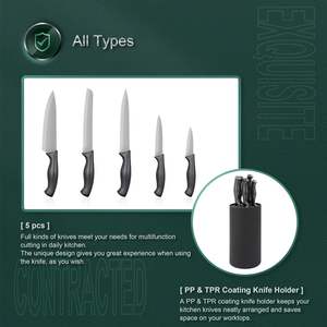 Cuchillo de chef de cocina de acero inoxidable de 8 pulgadas con mango de PP negro